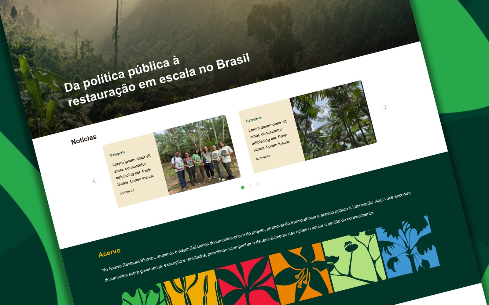 Screen of Restaura Biomas